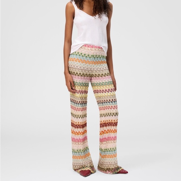 Missoni Multicolor Crochet Knit Wide-Leg Palazzo Pants NWT - Picture 2 of 8